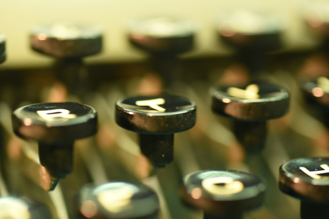 Close-up of a vintage typewriter keys